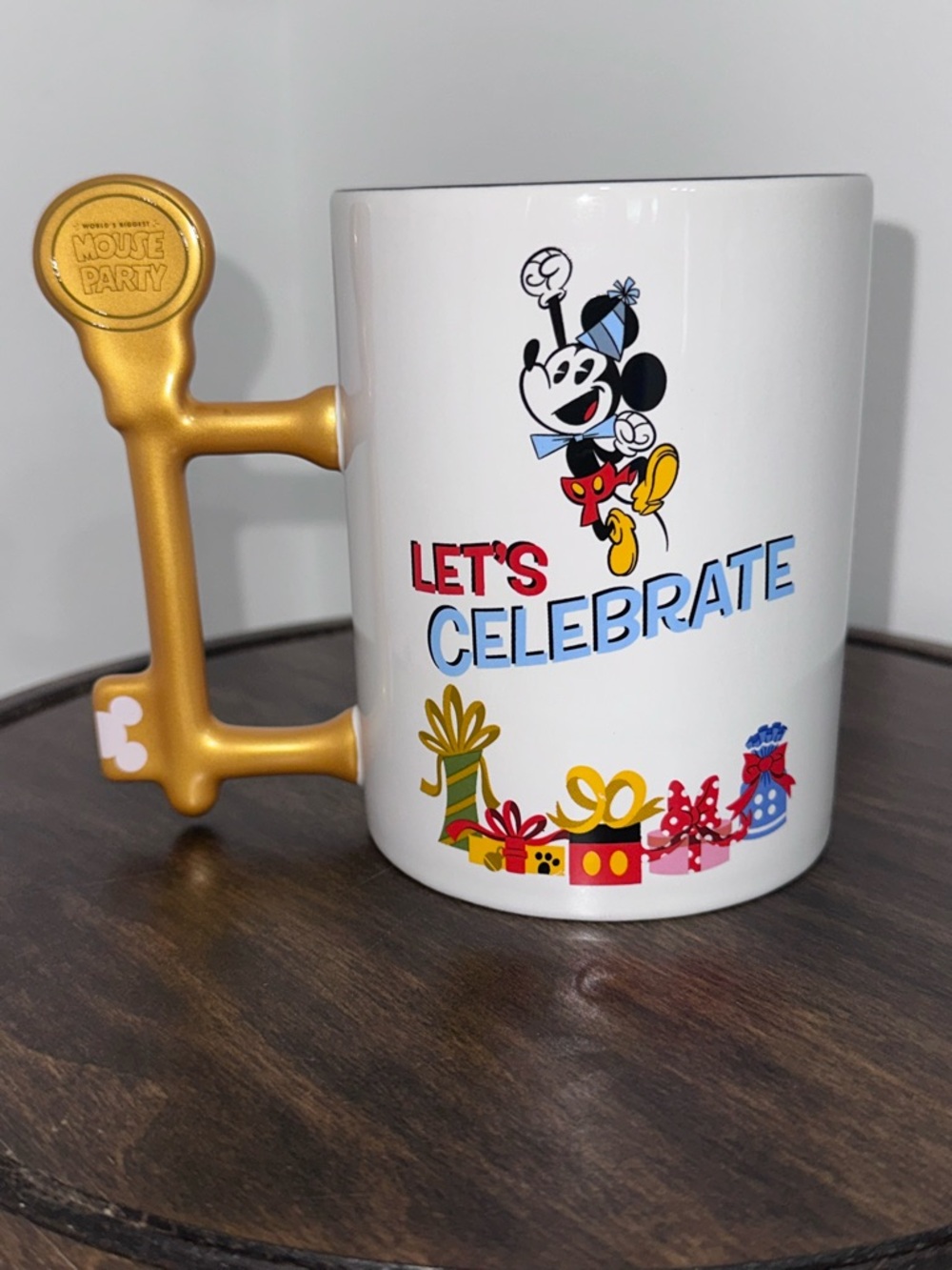 Disney Parks Mickey’s 90th Birthday Celebration Celebration Key Handle Mug - Picture 2 of 8